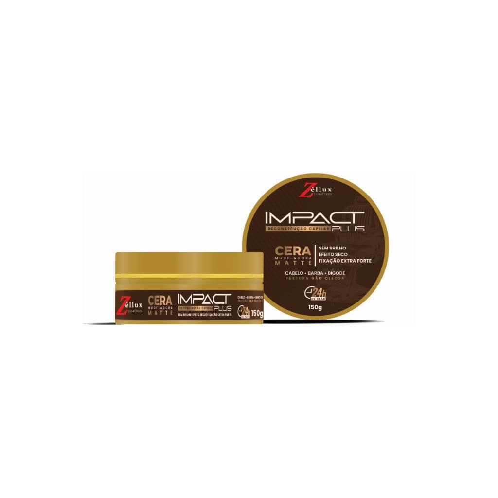 CERA POMADA MODELADORA IMPACT/ZELLUX 150G BLACK/CRISTAL/INCOLOR/CERA MATTE/GRAPE/NEW STYLE