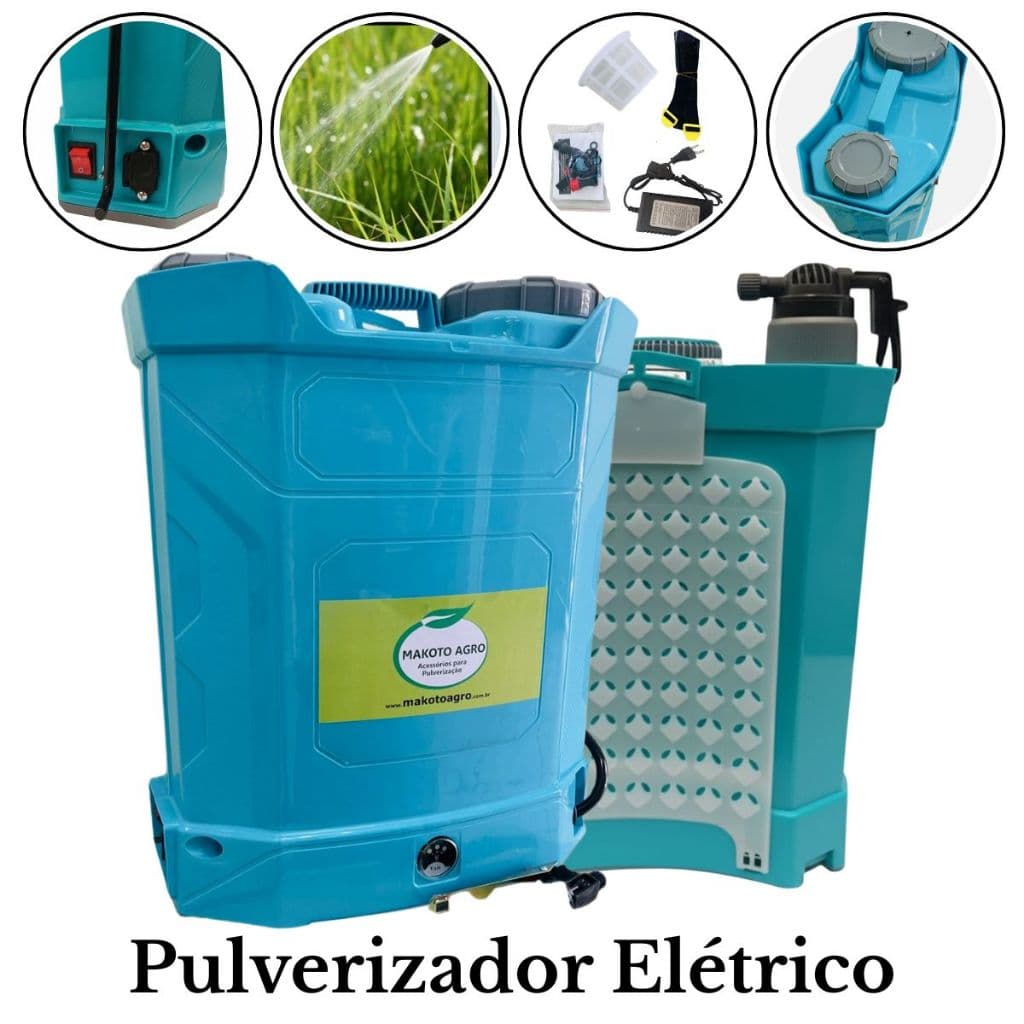Pulverizador Elétrico Bateria Recarregável Agrícola 20 Litros Makoto Agro