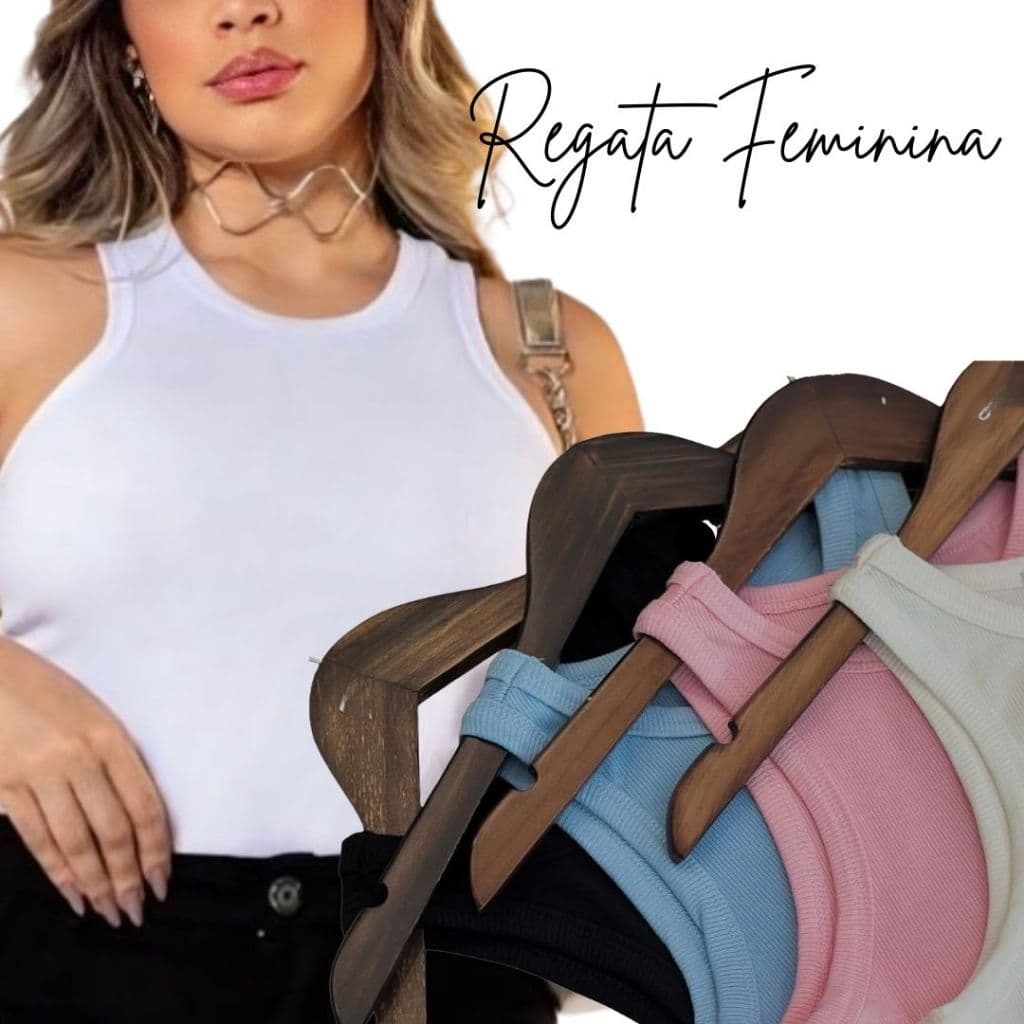 Blusa Regata Feminina Simples Regata Básica Americana