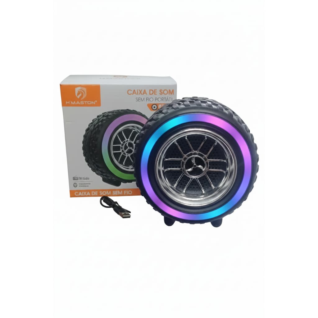 Hmaston caixa de som pneu  AM39  LED BLUETOOTH PORTATL POTENTE