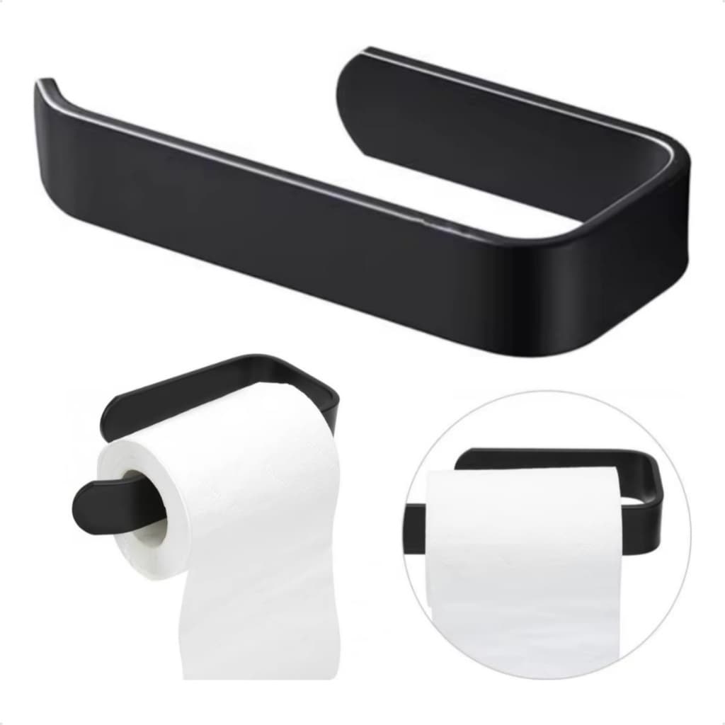 Kit 2 Suporte Papel Higiênico Premium Banheiro Parede Casa Moderna Fita 3m Reforma Luxo