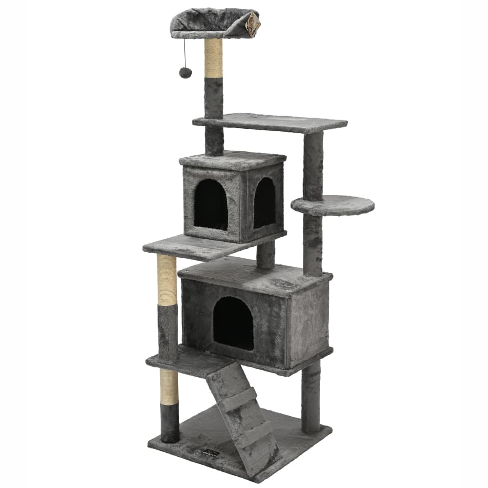 Arranhador, torre de gato grande, luxuoso, multifuncional com casas, cama, poleiros, escada e brinquedo
