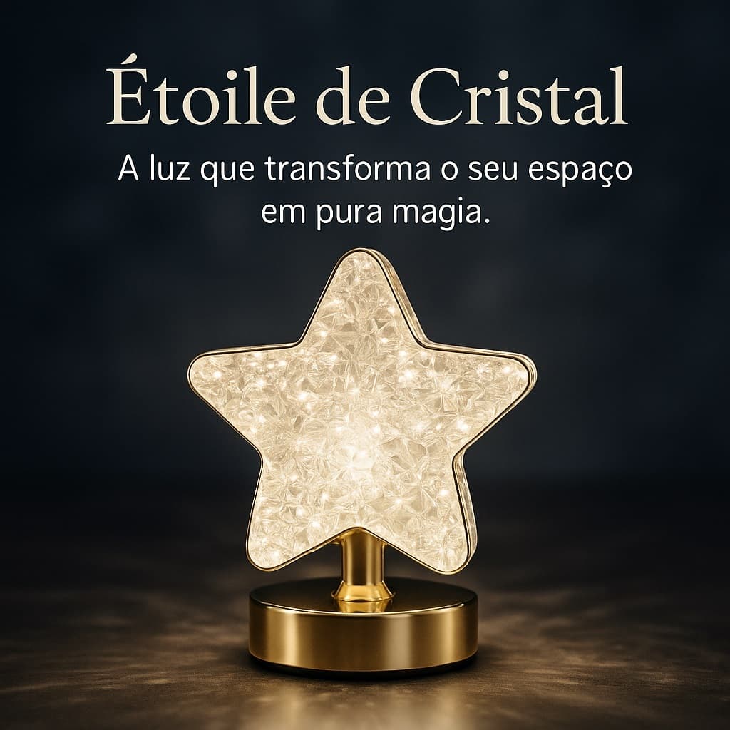 Luminaria Abajur Luminária Cabeceira Quarto Iluminação Estrela Cristal Led Touch Recarregável
