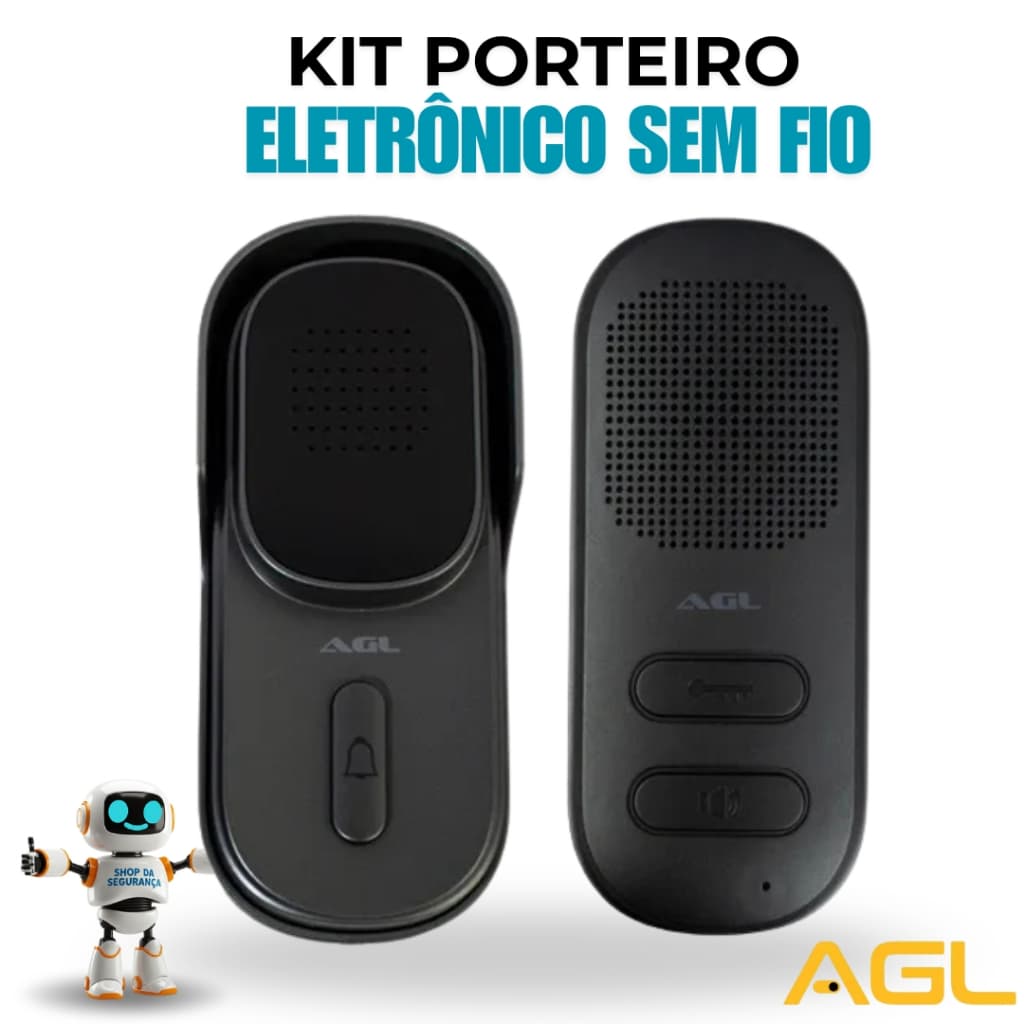 Kit Porteiro Eletronico Interfone Sem fio Simplifique com Liberação de fechadura AGL