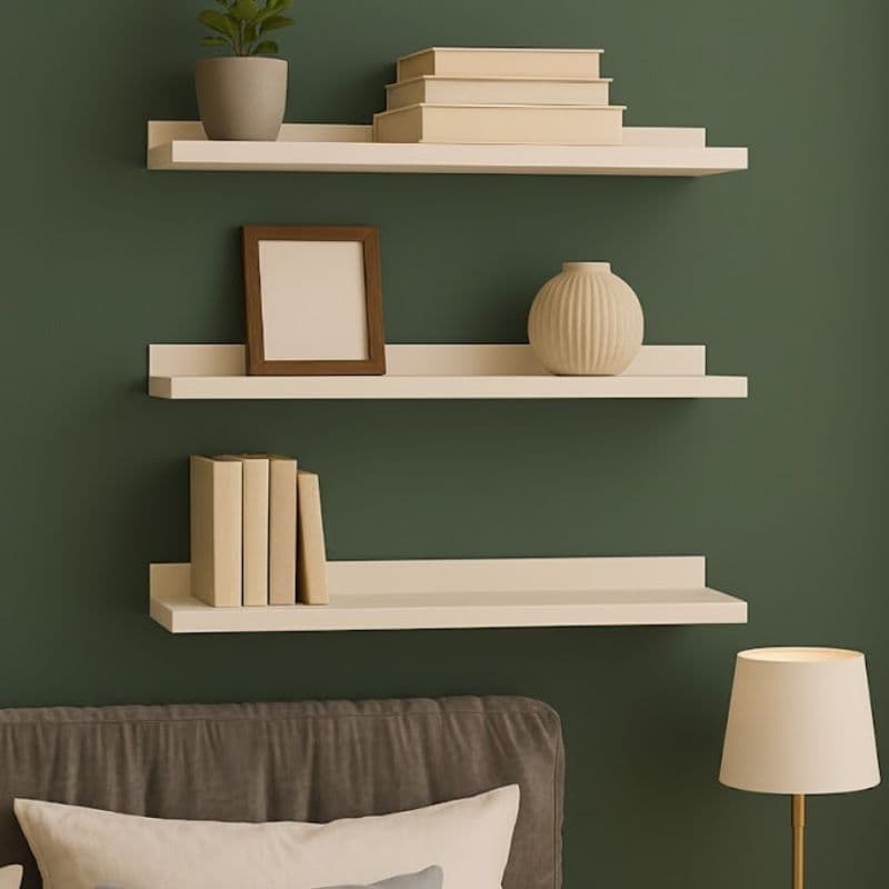 KIT 3 PRATELEIRAS BRANCAS 60x20 IDEAL QUARTO BANHEIRO SALA ESCRITÓRIO CASA MDF | FÁCIL INSTALAÇÃO