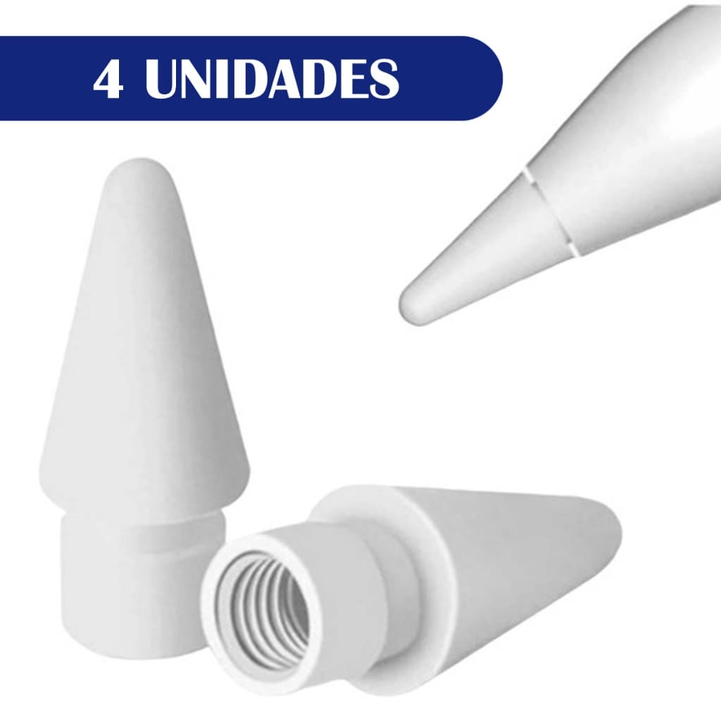 Kit 4 Ponta Extra Reposição Para Apple Pencil 1 E 2 Geração