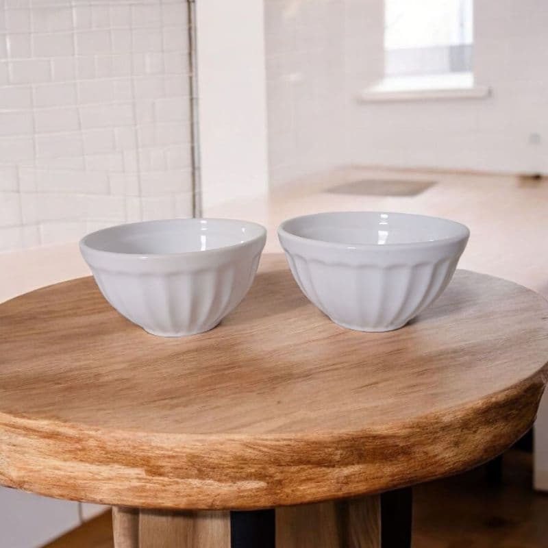 Kit 2 Cumbuca Tigela Grande Branca Em Cerâmica 2 Linha Para Saladas e Mesa Posta