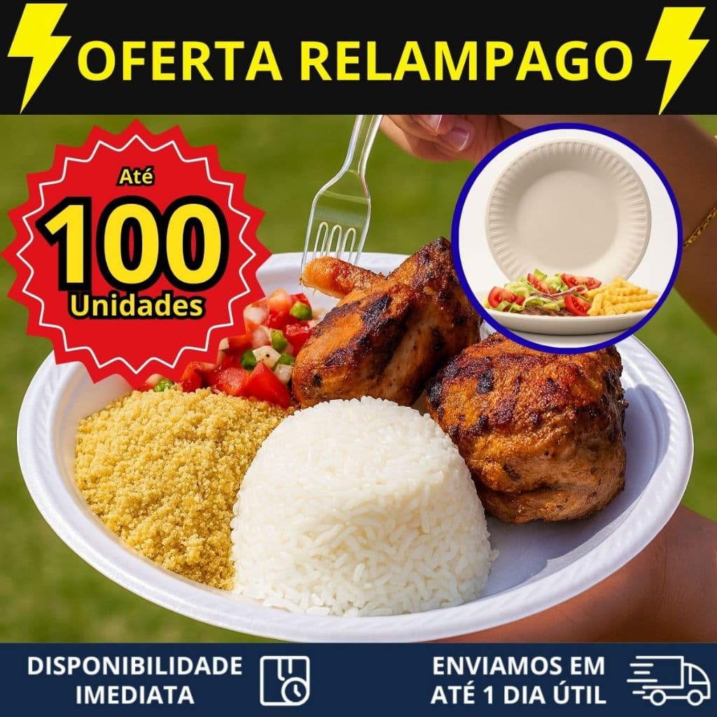 100/50 Kit Descartável Prato de Isopor + Garfo + Faca+Colher Resistentes para Festa Churrasco 50/100