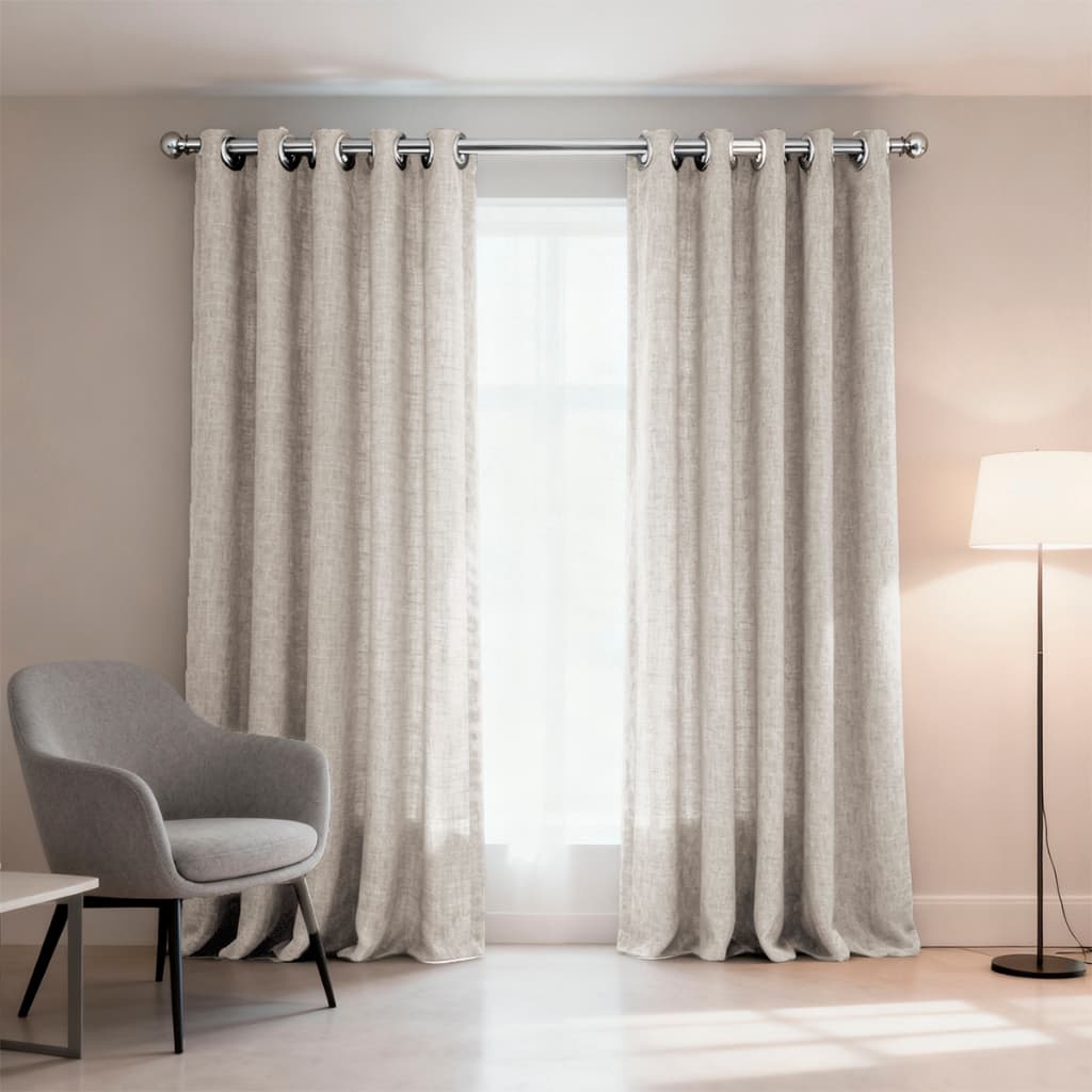 Cortina para Sala e Quarto Nativa 2 Painéis Elegância Natural - Camesa