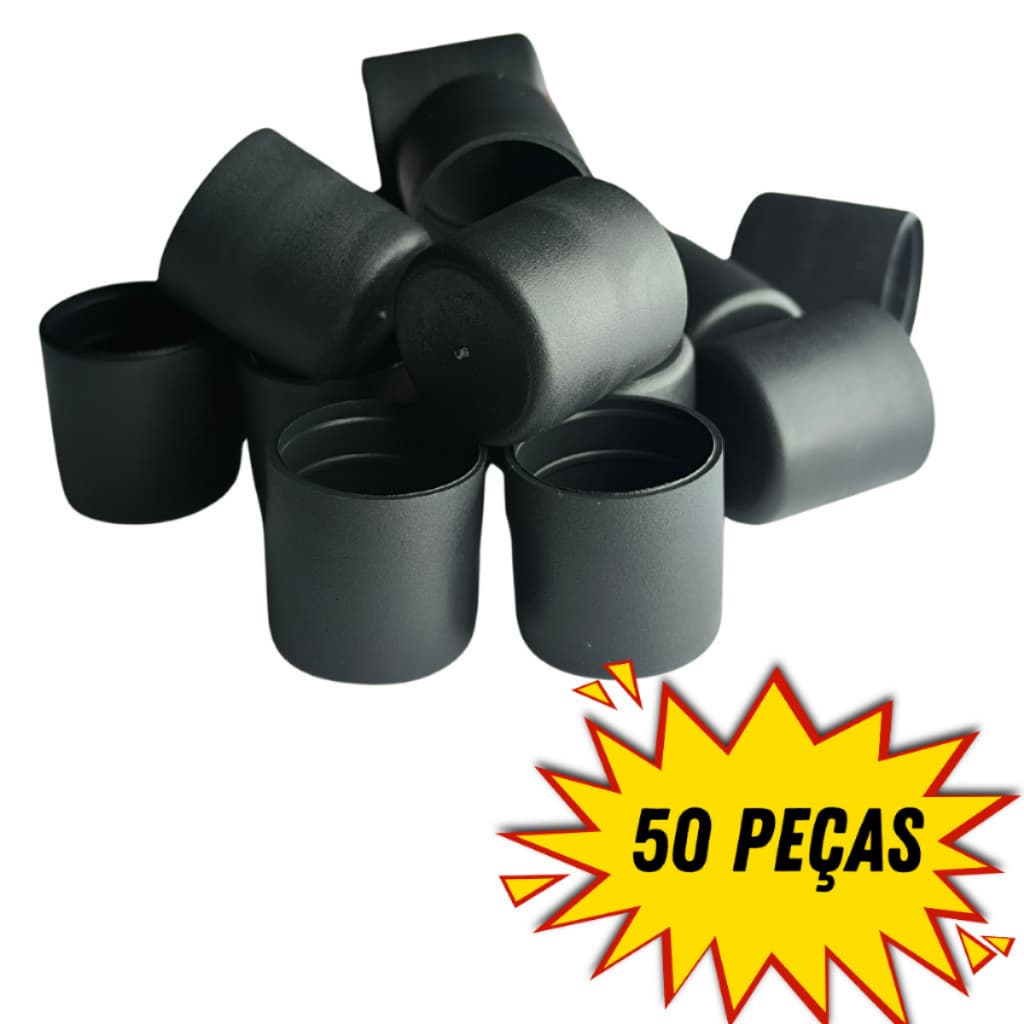 kit 50 ponteira borracha para pe de cadeira ou banco de bar 3/4 plastica