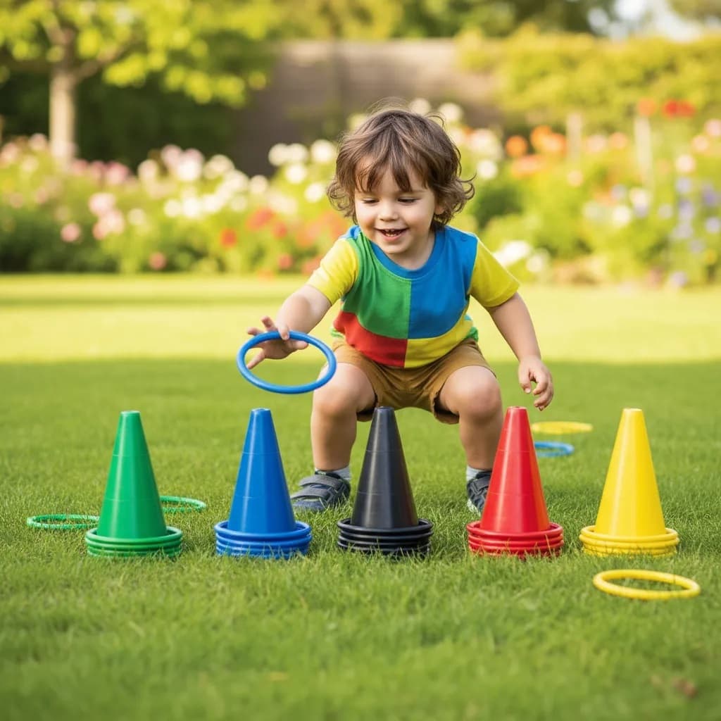 Kit Cones e Argolas Premium Educativo Infantil | Coordenação Motora, Escolas, Creches e Treinamento Recreativo