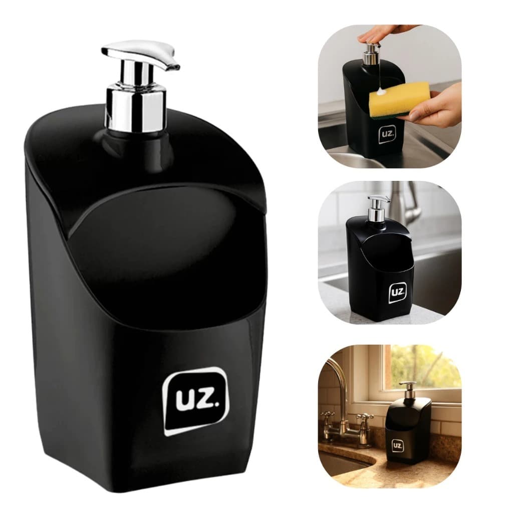Porta Detergente Dispenser Porta Esponja Bucha Com Bico Dosador UZ