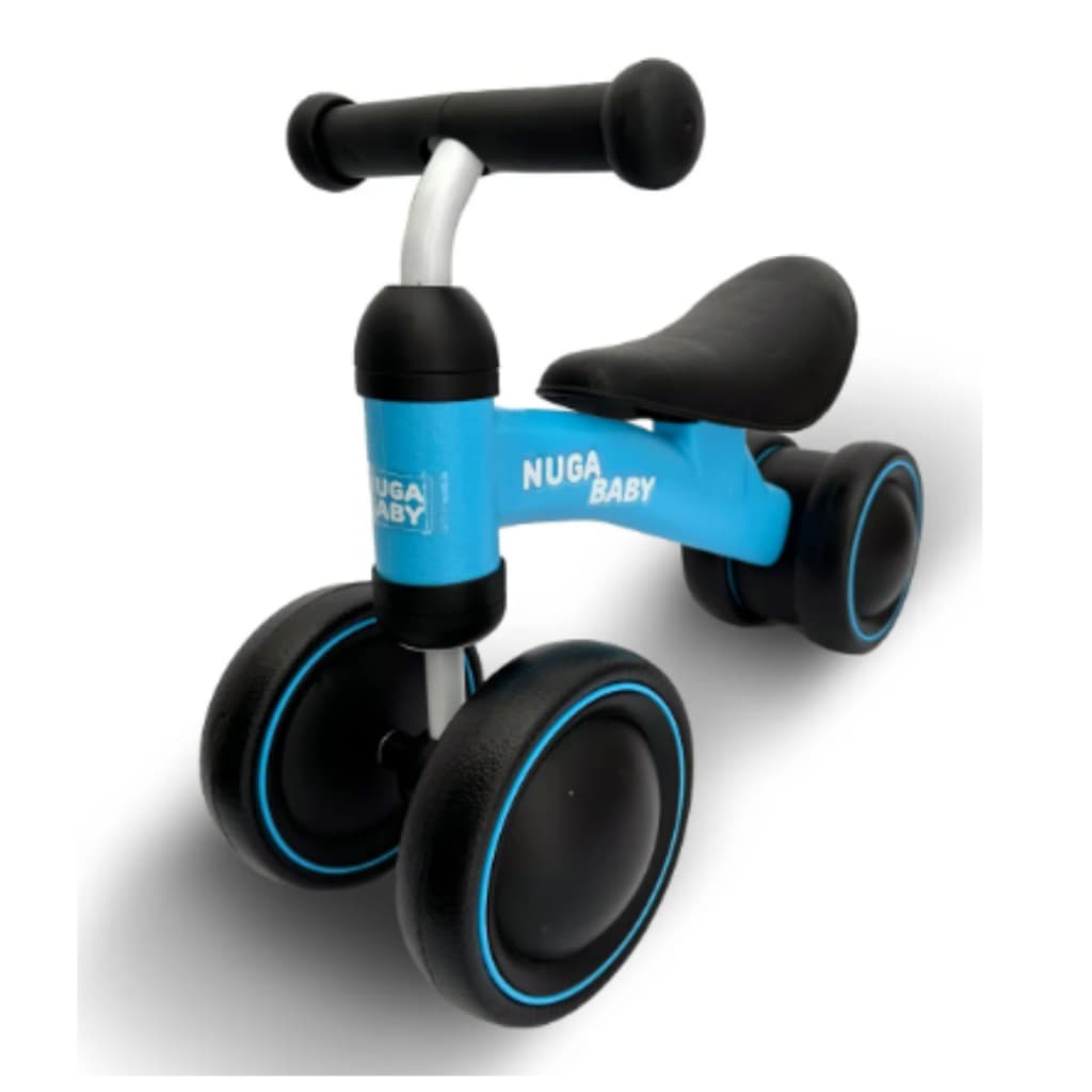 Bicicleta Infantil Educativa Segura de Equilíbrio e Desenvolvimento Nuga Baby 4 Rodas cor Azul