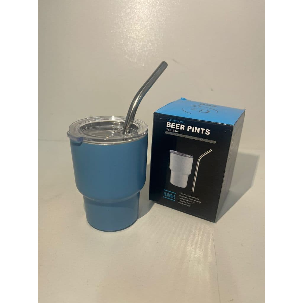 Mini Copos De Shot 90ML Com Canudo De Metal E Tampa YJB-1