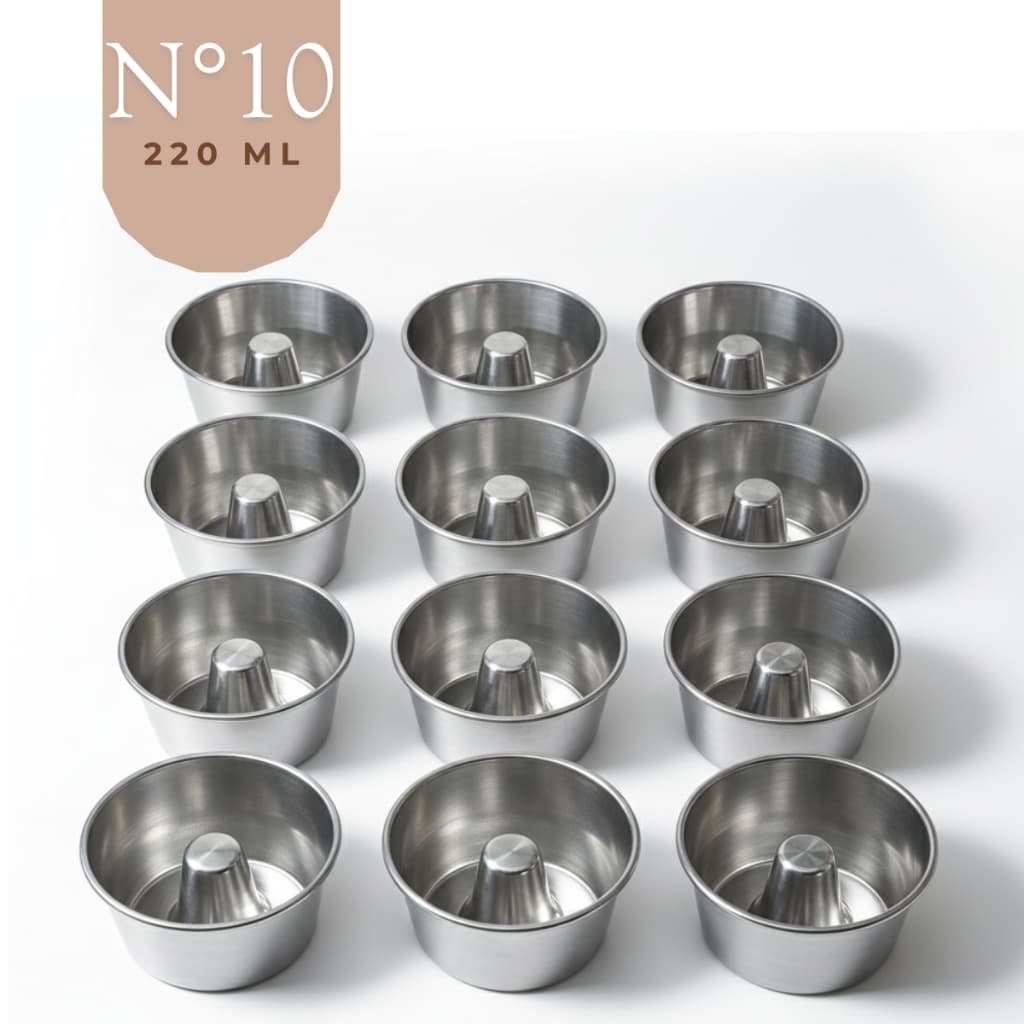 Kit Mini Formas 220ml N°10 Pudim Bolo Vulcão Sobremesa Individual Forminha 10cm Diâmetro 5cm Altura