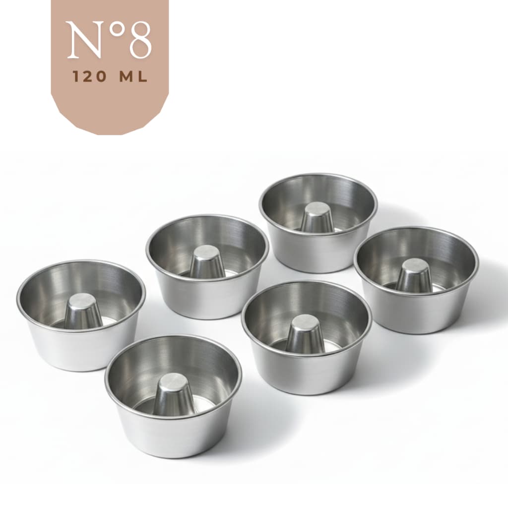 Kit 6 Mini Formas Alumínio Nº8 120ml Sobremesas Individuais Pudim Bolos Prático