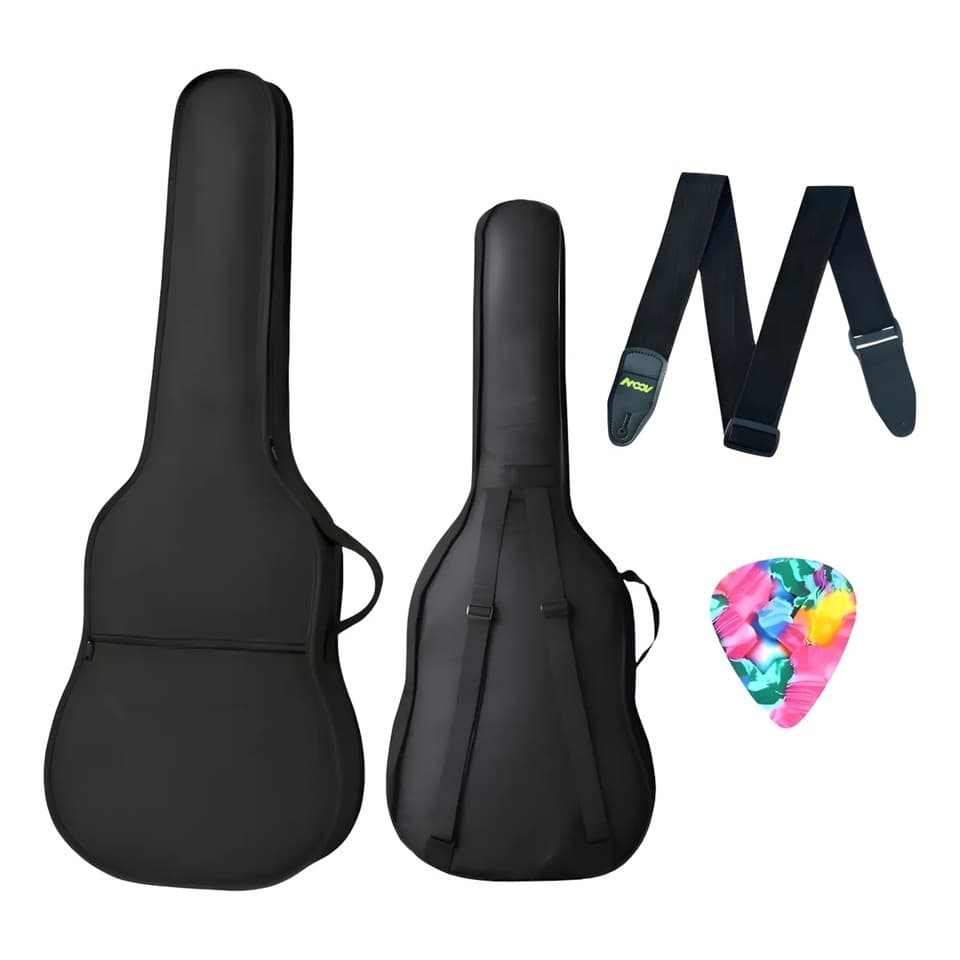 Capa Violao Bag Guitarra Violao Extra luxo Kit Correia e Palheta Kit Musico Bag Estofado