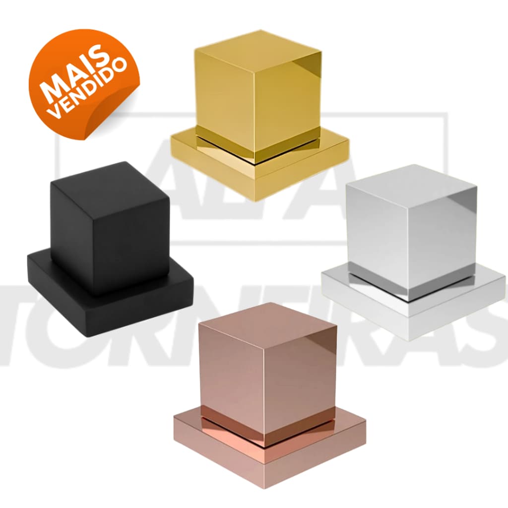 Acabamento Quadrado Para Registro Chuveiro Banheiro Deca Metal Preto Cromado Dourado Rosê