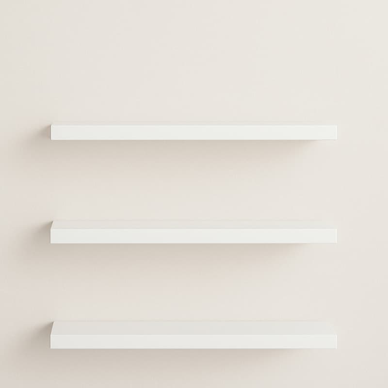 KIT COM 3 PRATELEIRAS 40X10 | MDF BRANCA | CLEAN