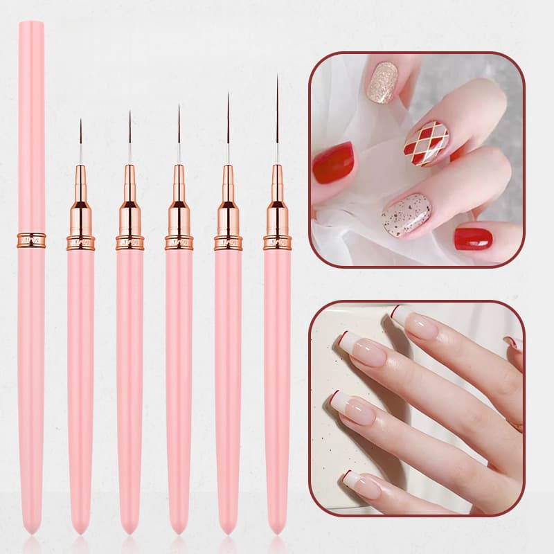 Kit 5 Pincéis 7/9/11/15/25mm De Arte De Unhas UV Para Pintura Em Gel Pincel Manicure