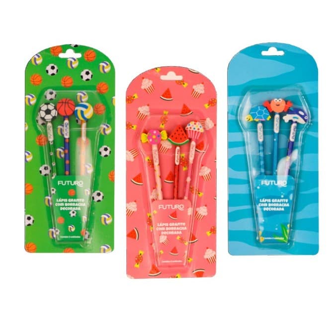 Kit Lápis com Borracha Decorada Futuro