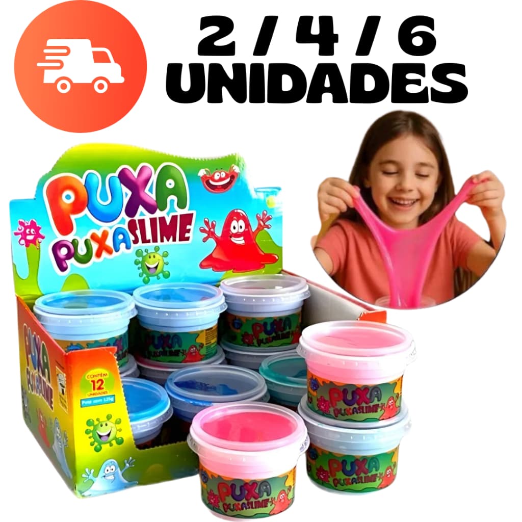 SLIME PUXA PUXA LELECA GELELE - 130g UNIDADE - KIT DE SLIME, BRINQUEDO INFANTIL LEMBRACINHA BARATA