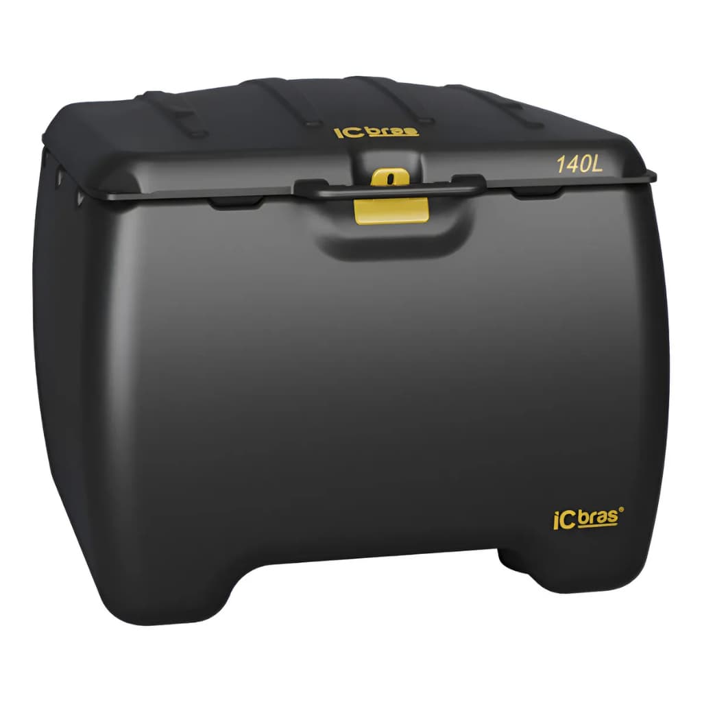 BAU PLASTICO PRETO 140 LT C/ TAMPA PRETA  ( SEM SUPORTE)