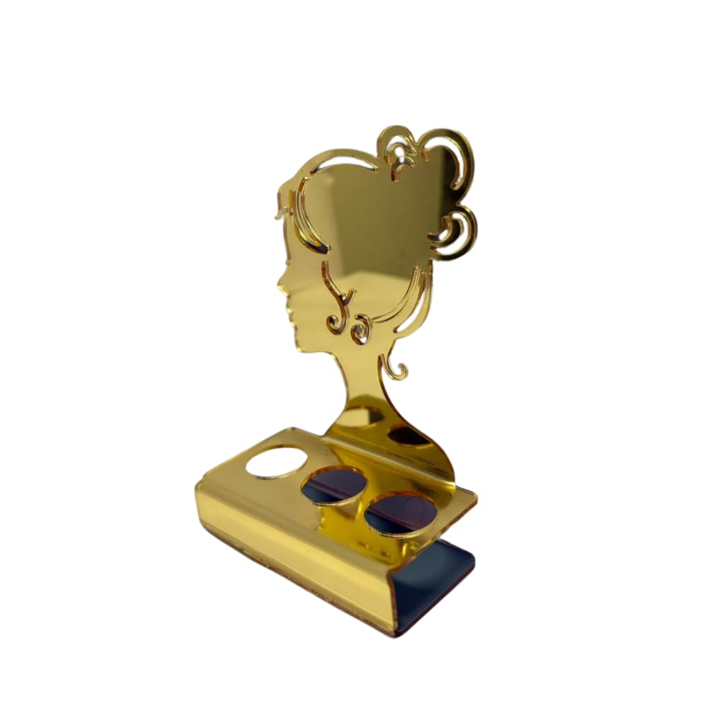 Porta Batom Organizador Decorativo em Acrílico Dourado 3 Batom