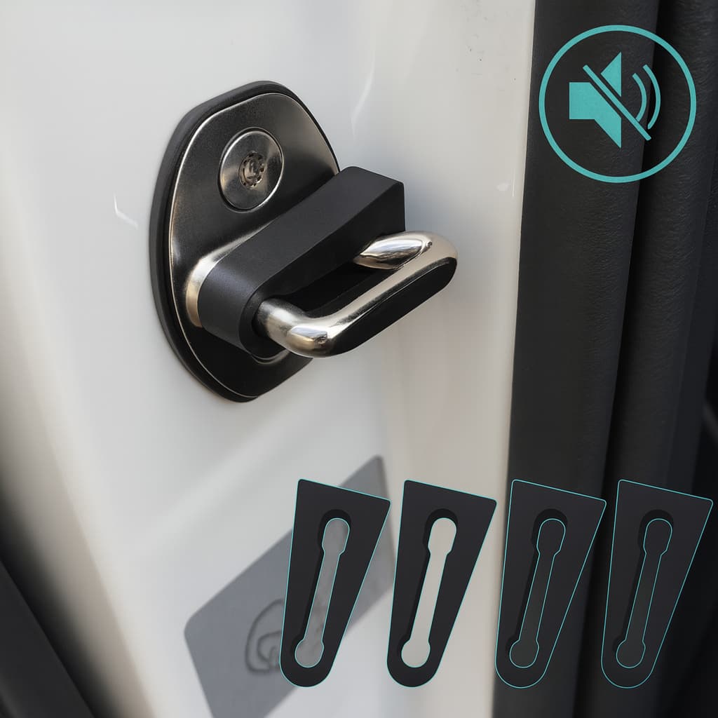 Kit 4 Borracha Anti Impacto Fechadura Porta Carro Universal Reduz Ruído Batida