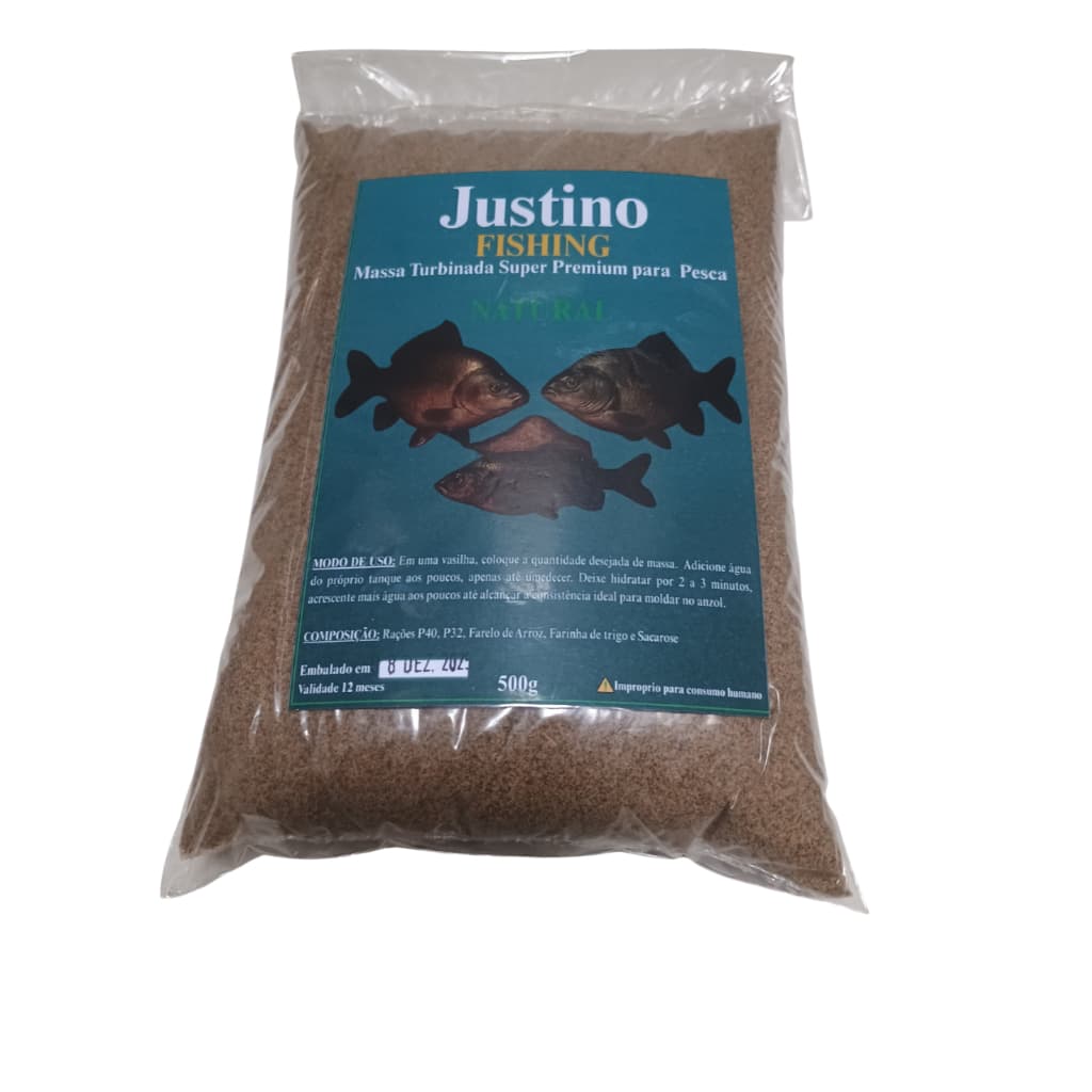 Kit Economico Massa de Pesca Justino Fishing Natural - Isca para Tilápias, Tambaqui e outros - Rende ate 60 Iscas.