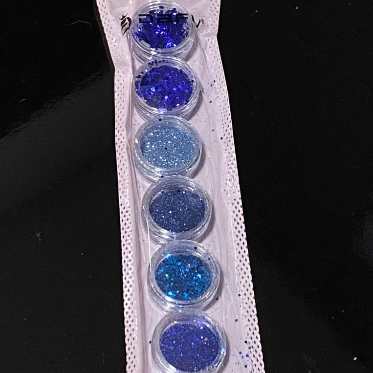 Coleção Completa 6 Cores de Glitter para Decoração de Unhas e Nail Art