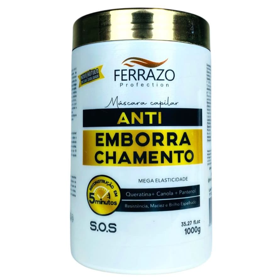 Máscara Anti Emborrachamento Brilho e Resistência Reconstrução em 5 Minutos 1Kg Ferrazo Profection
