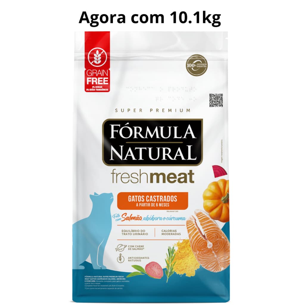Ração Para Gato Castrado Formula Natural Fresh Meat Salmão 10.1kg