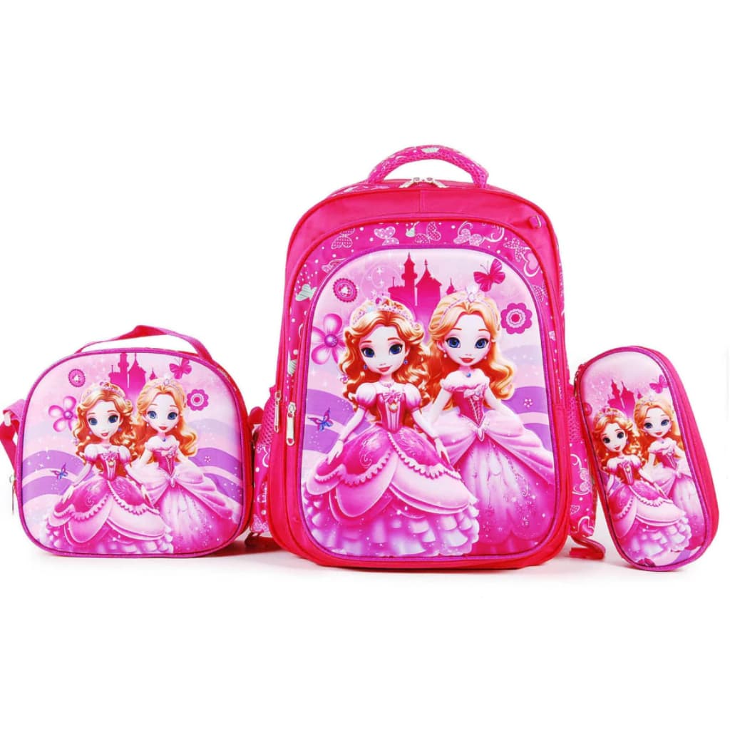 Mochila Infantil Com Lancheira Estojo Para Menina Mochila 3D