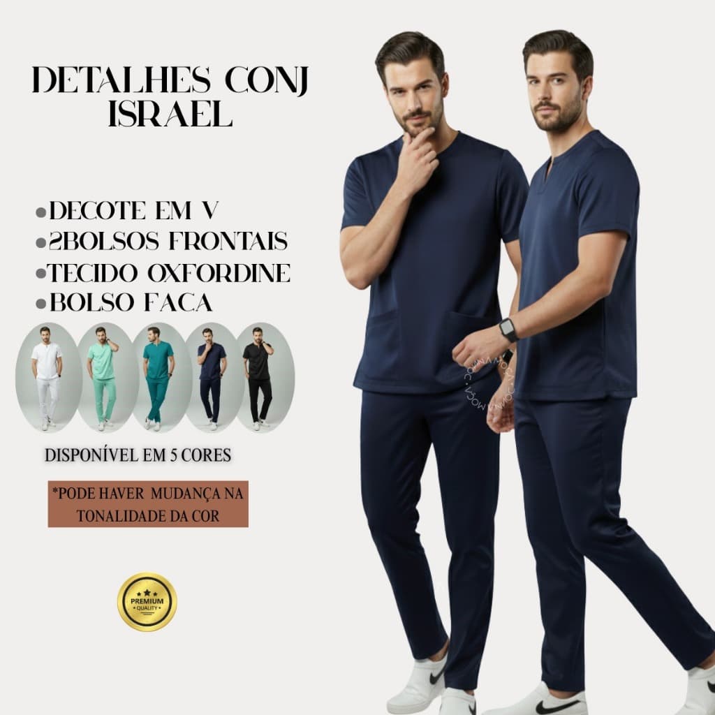 Conjunto Uniforme Hospitalar Scrub Plus Size Privativo Masculino -Israel