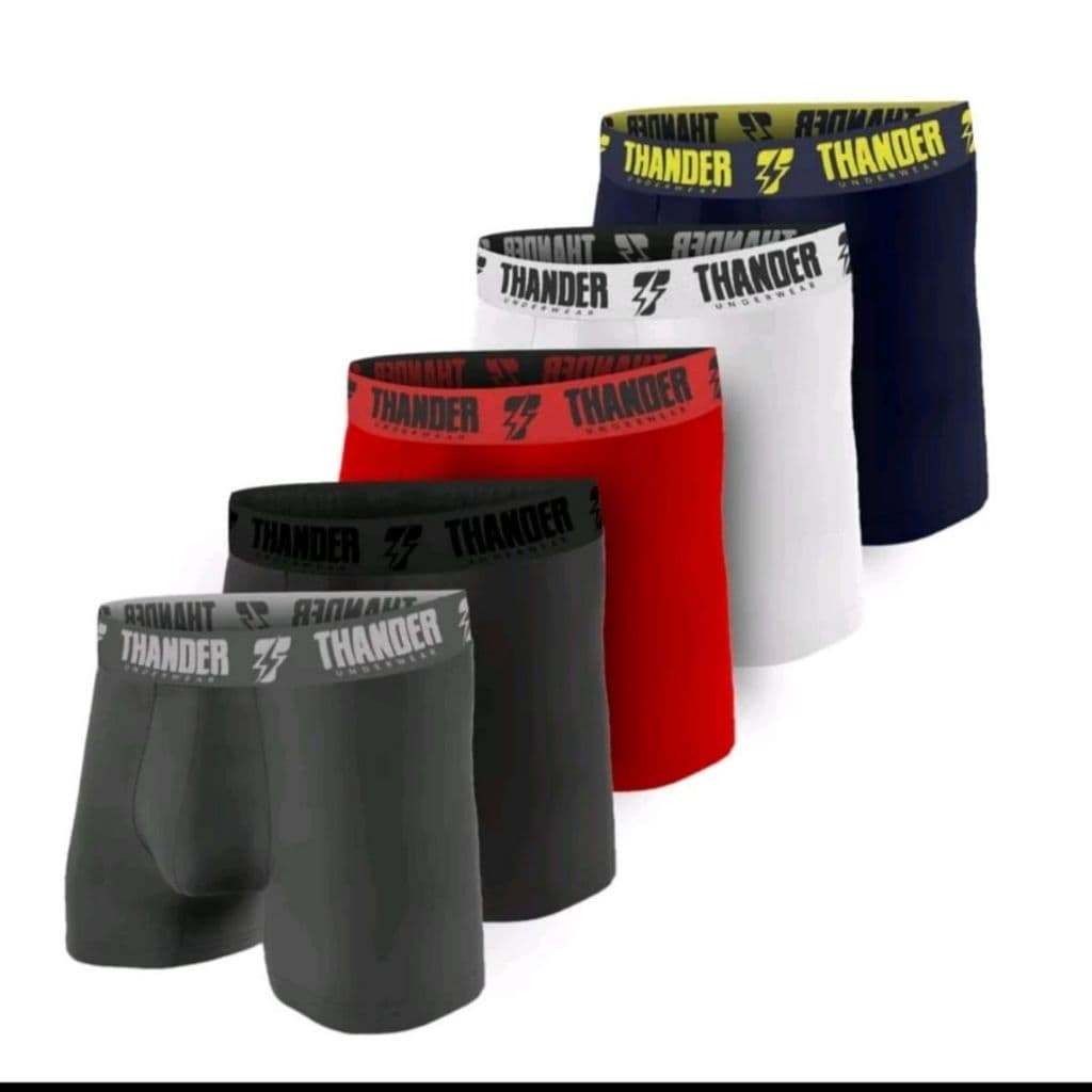 Kit de Cuecas Boxer THANDER Masculina  cores sortidas