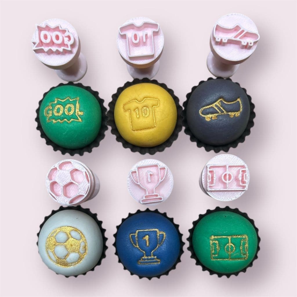 Carimbo para Brigadeiro, doces de leite em pó, pasta americana FUTEBOL 6 Peças