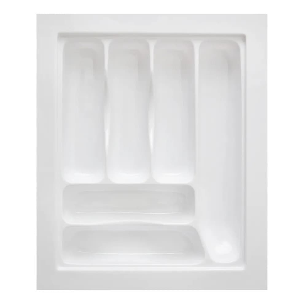 Organizador Gaveta Porta Talheres Resistente 6 Divisórias Cozinha Branco OG-51