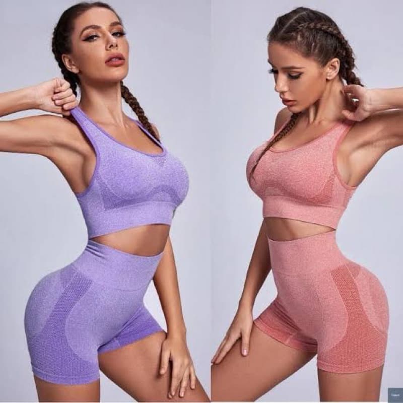 Conjunto Fitness Academia Esportiva Cropped E Short Empina Bumbum