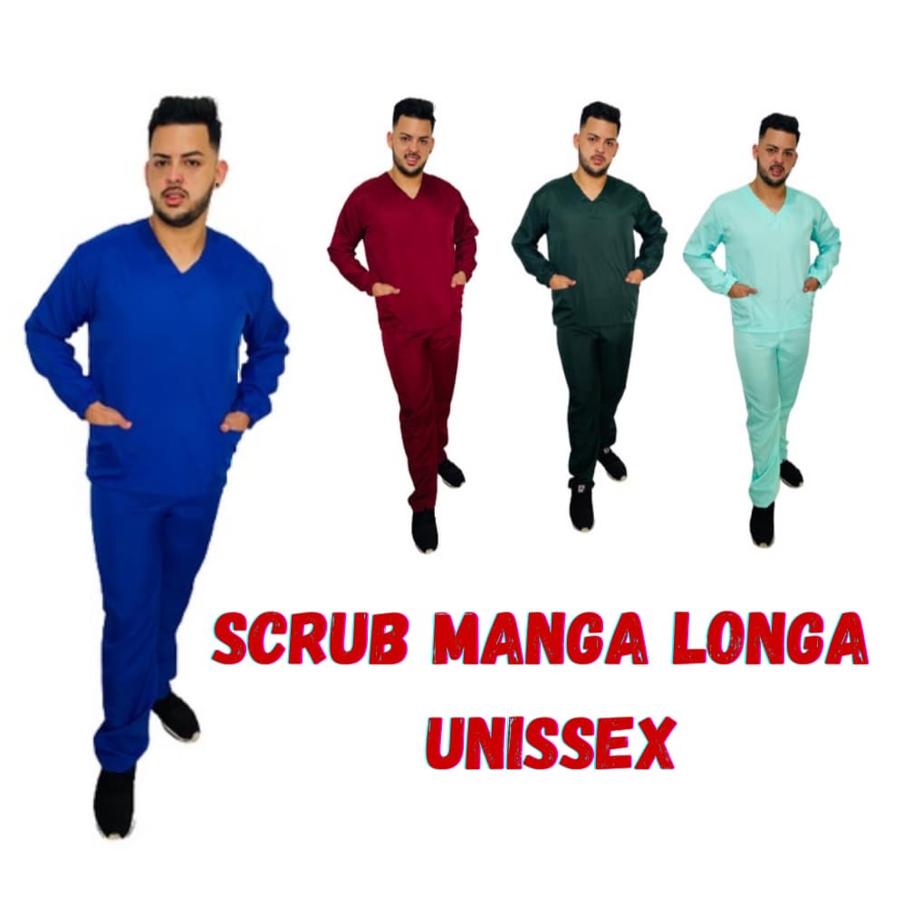 Scrub Pijama Cirúrgico Gabardine Manga Longa - Profissional - Saúde - Médico