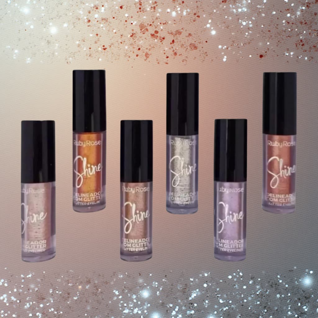 Delineador Colorido Glitter Shine Ruby Rose