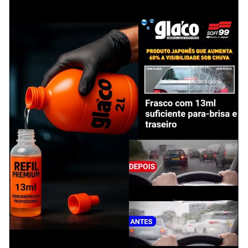 Repelente de água Glaco para-brisa carro 13ml  cristalizador soft99