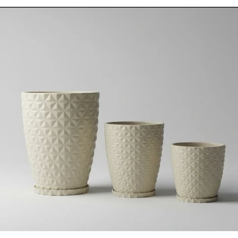 Kit 3 Vasos Coluna Bojo Diamante 0,1,2 Vaso Moderno em Polietileno - Ideal para Plantas, Jardim, Varanda e Sala leve ...