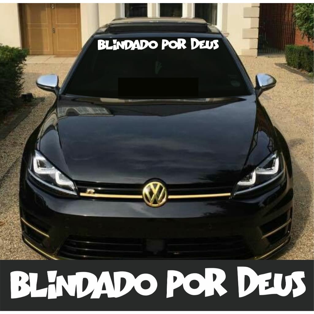 Adesivo De Parabrisa Blindado Por Deus Carro Caminhão Tuning Dub