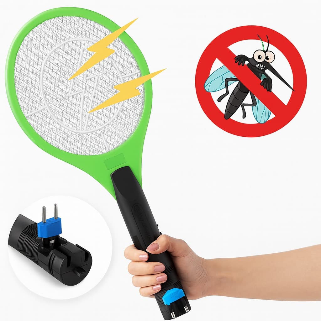 Raquete Eletrica Mata Mosquito 110V 220V Recarregável