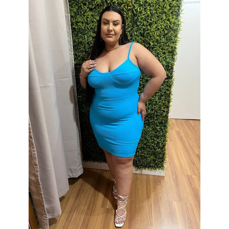 vestido plus canelado vestido plus size retrô  vestido plus justo
