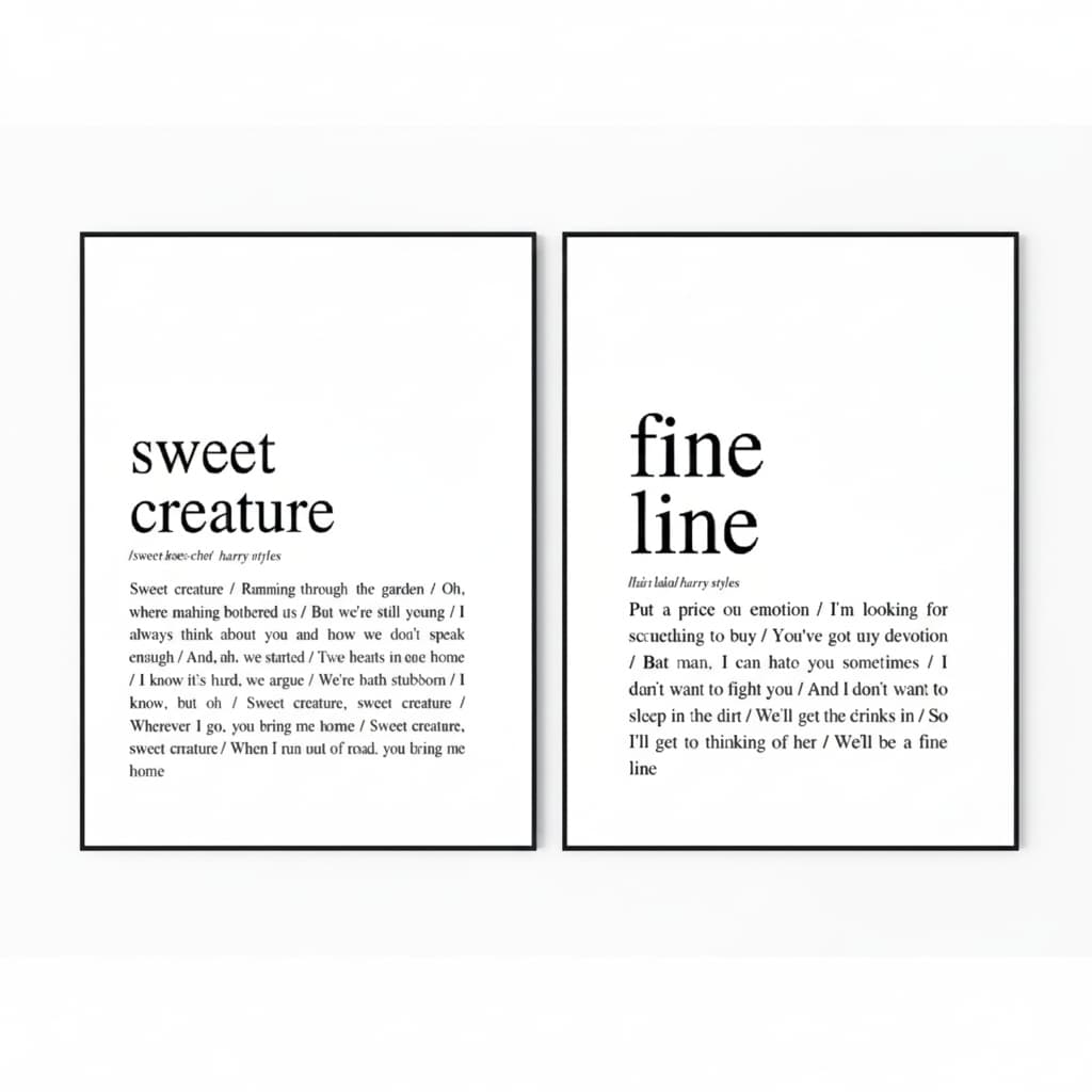 Quadros decorativos Pop cantor harry álbum lyrics (2 peças)