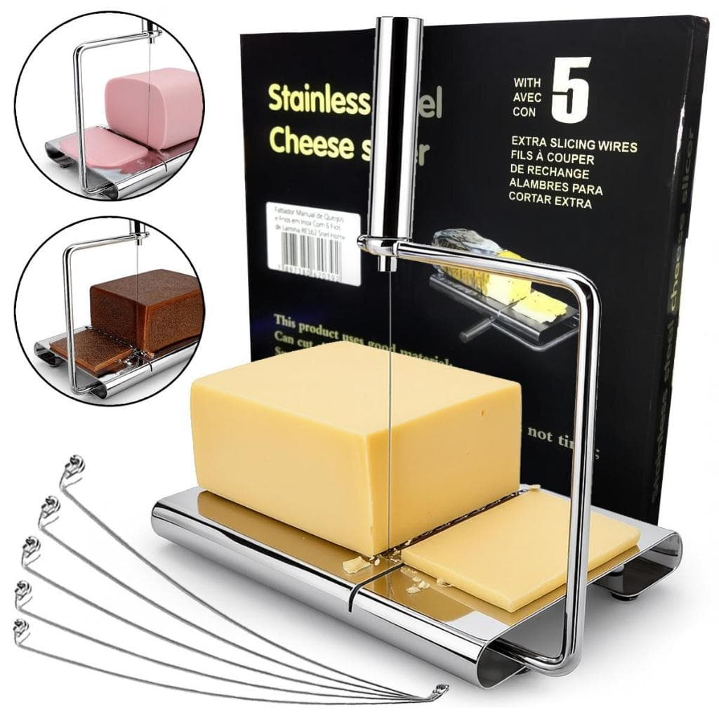 Fatiador Manual de Queijos e Frios Inox com 6 Fios de Lâmina – Snel Home RE162