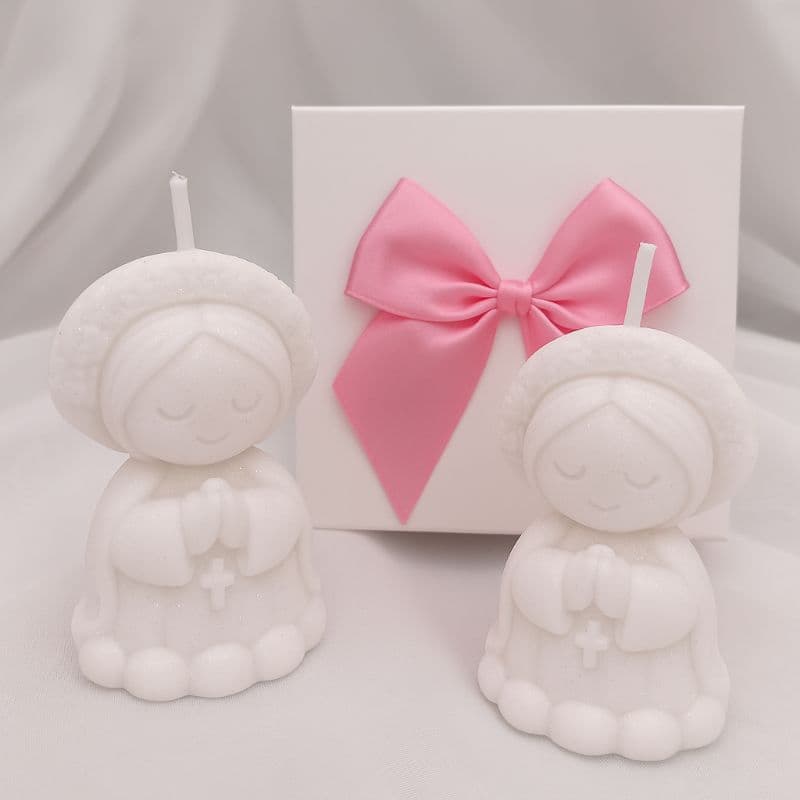kit velas PERFUMADAS mini santa | lembrancinhas batismo oração presente