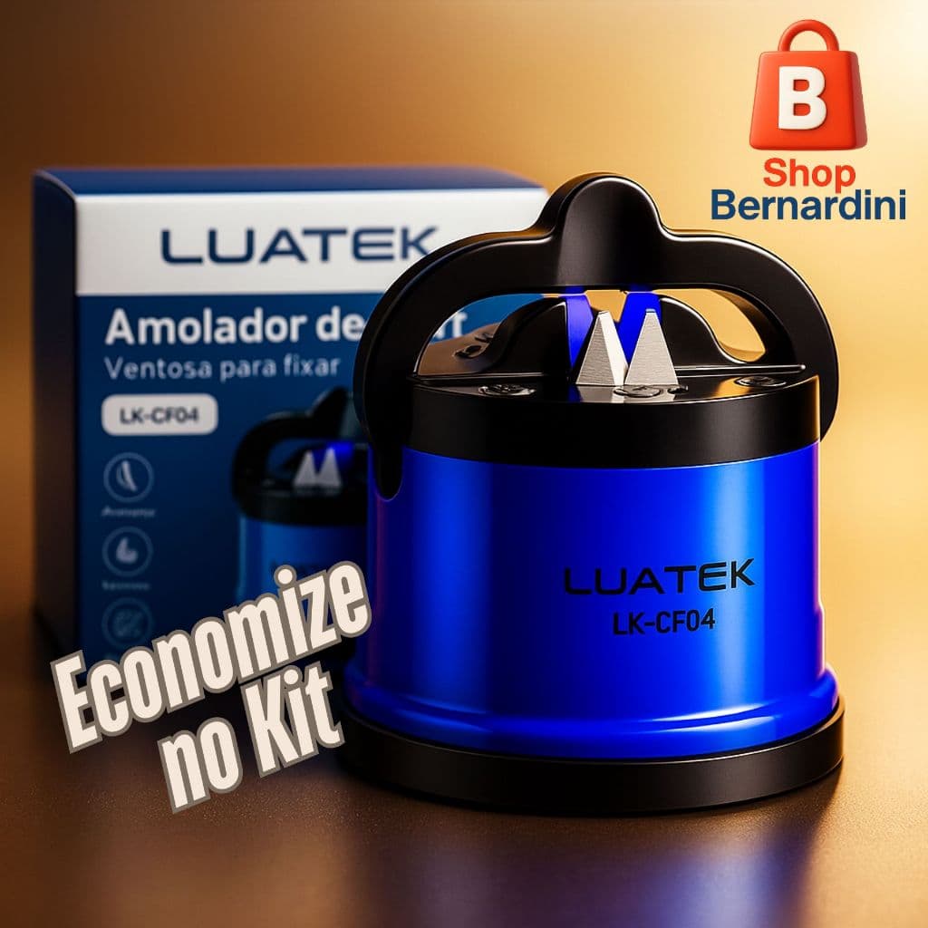 Afiador de Facas e Tesouras Luatek com Ventosa Antiderrapante